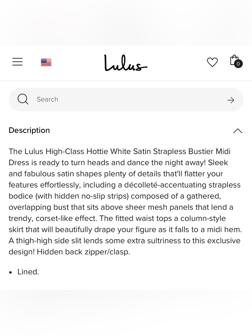 Lulus NWT High-Class Hottie White Satin Strapless Bustier Midi Sz L #2082736 - Picture 15 of 16